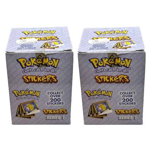 Lot of (2) 1999 Pokémon ArtBox Stickers Series 1 Display Boxes | Minor Damage Please Read