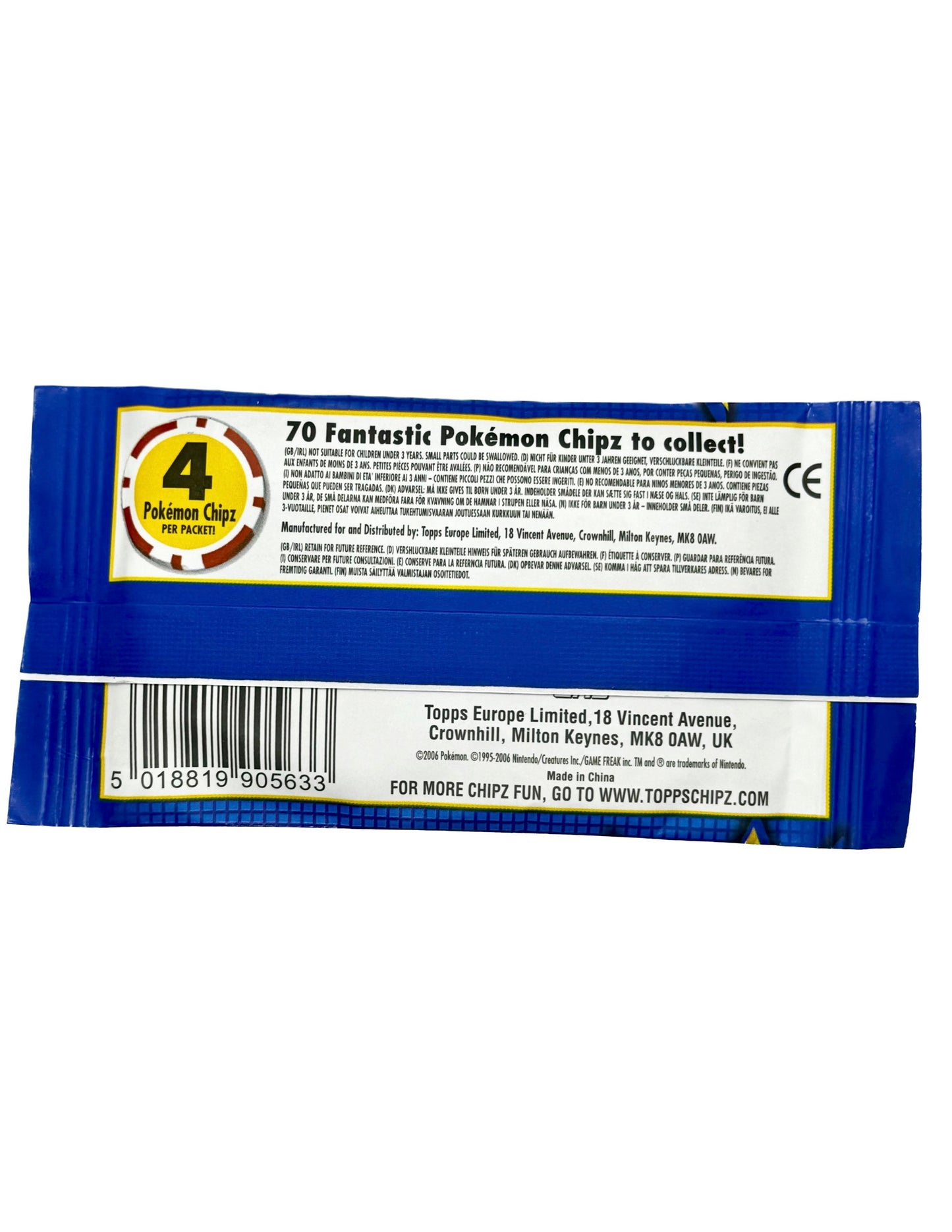 2006 Topps Pokémon Chipz Factory Sealed Booster Pack