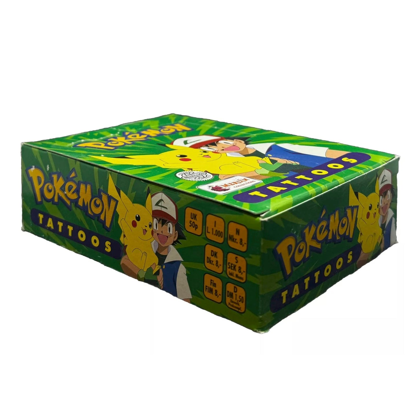 2000 Topps Merlin Pokémon Tattoos Display Box