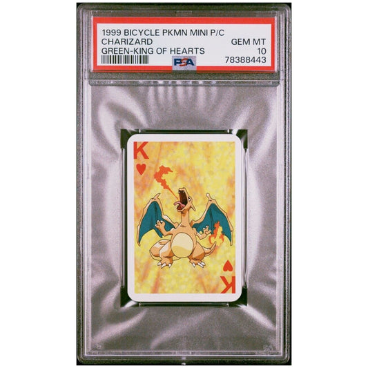 1999 Bicycle Pokémon Mini Playing Cards Green Deck Charizard King of Hearts PSA 10